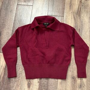 Truth Deep Red Collared Knitwear Sz small